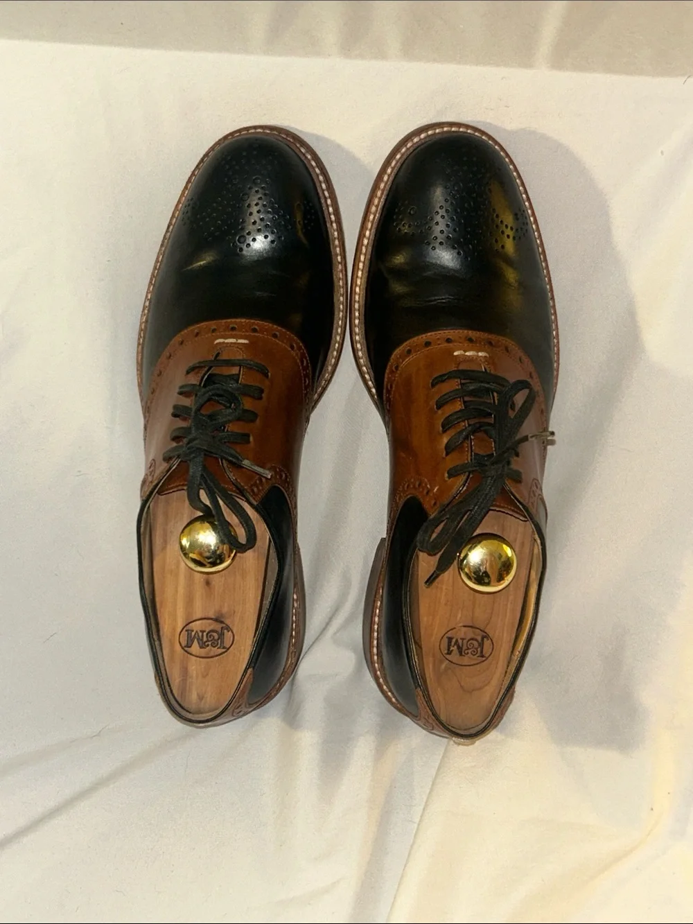 Cole Haan Black & Brown Leather Brogue Oxford Shoes